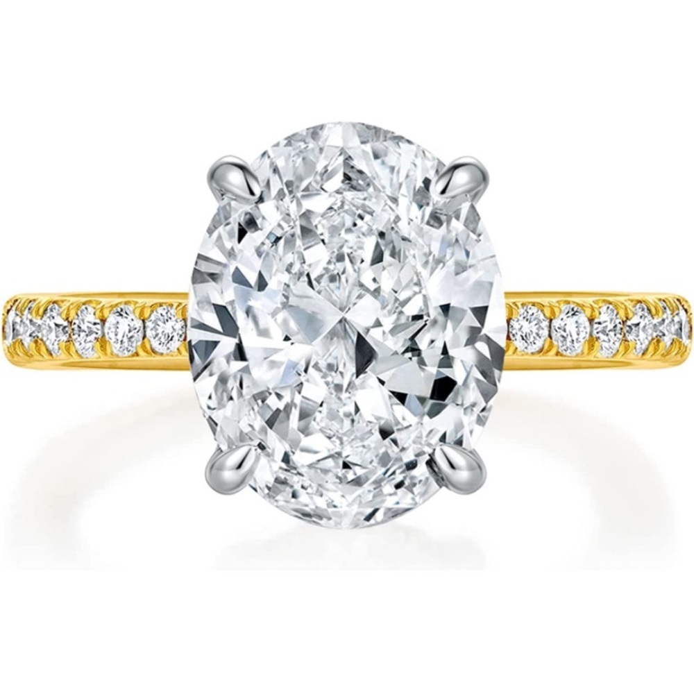 14k 925 Certified 5 ct Colorless VVS1 Diamond Moissanite Ring